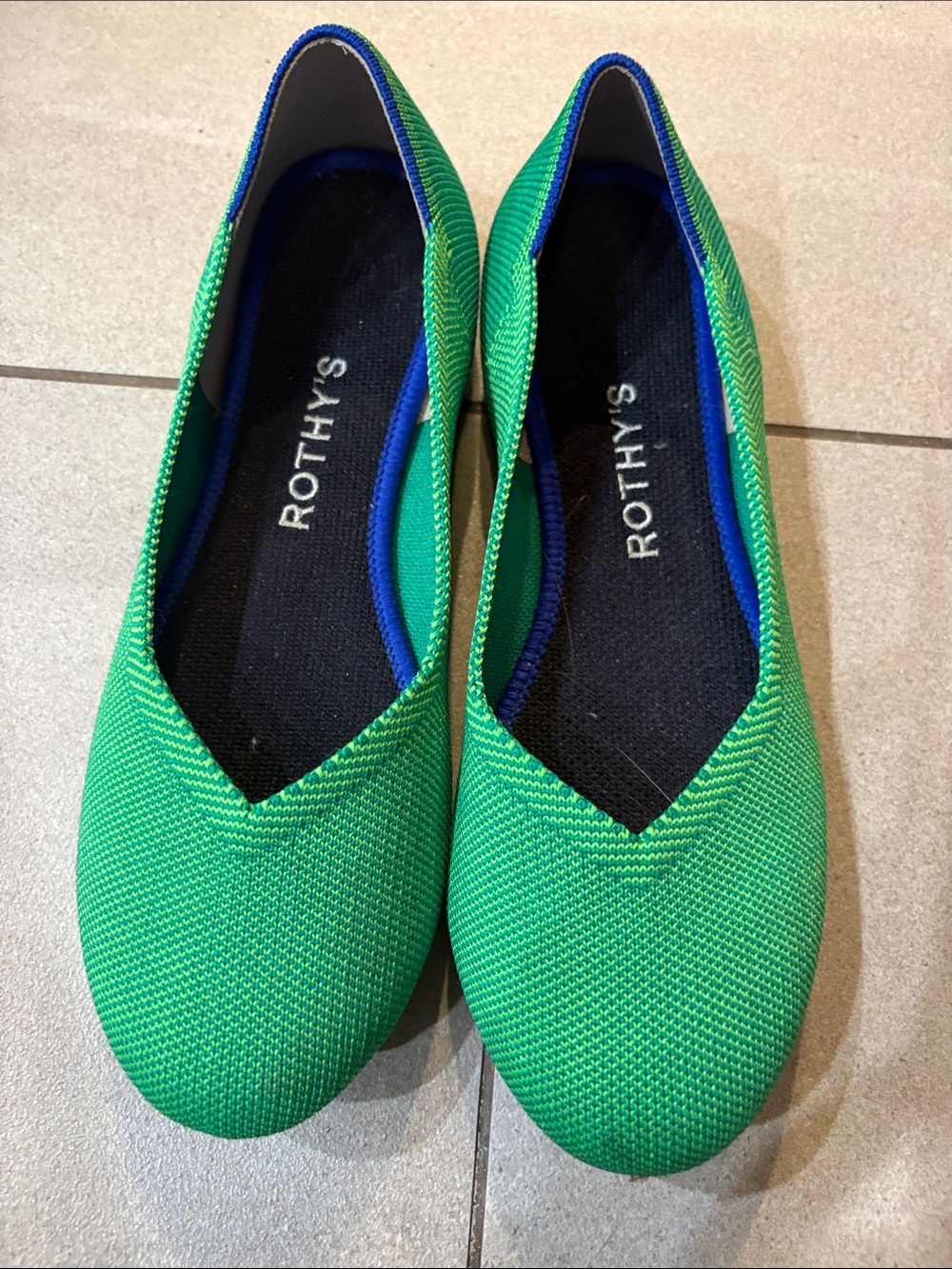 Rothy's Green Pointed-Toe Slip-On Flats